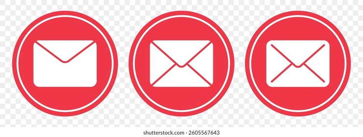 Email Envelope Icon with Notification Badge for Digital Communication , email icon set. Mail icon set. email icon vector. E-mail Envelope illustration. EPS 10.