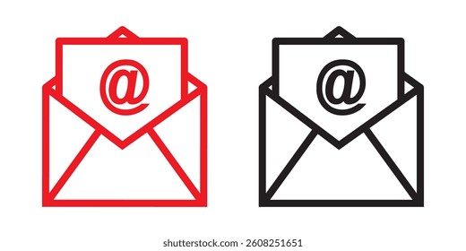 Email Envelope Icon with Notification Badge for Digital Communication , email icon set
