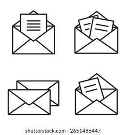 Ícone de envelope de email com selo de notificação para comunicação digital , ícone de email definido. Ícone de email definido. ícone de email vetor. Ilustração de Envelope de Email