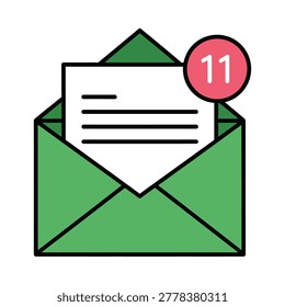 Email envelope icon with notification counter envelope notification business