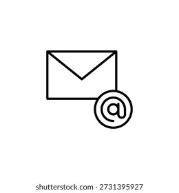 Icono del sobre del email en el fondo blanco para la comunicación y la mensajería digitales