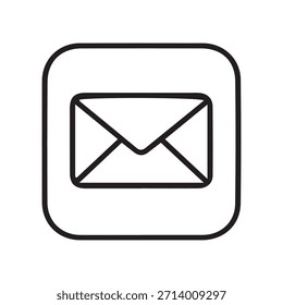 Icono de sobre de correo electrónico Esquema de mensaje de correo y símbolo de comunicación