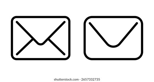 Ícone do envelope de email. Ícone de email definido. Conjunto de símbolos de email. ícone de e-mail ilustração vetorial, ícone de linha de e-mail