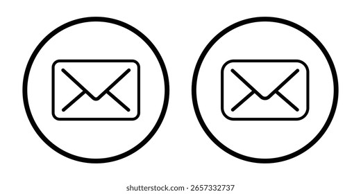 Email envelope icon. Email icon set. Mail symbol set. Email icon vector illustration, email line icon