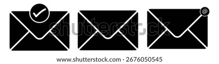 Email Envelope Icon set. mail icon, email icon vector. E-mail icon. Envelope illustration.