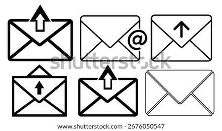 Email Envelope Icon set. mail icon, email icon vector. E-mail icon. Envelope illustration.