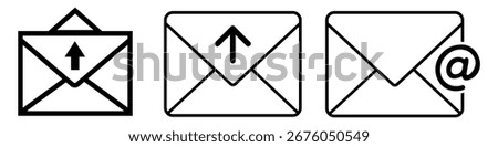 Email Envelope Icon set. mail icon, email icon vector. E-mail icon. Envelope illustration.