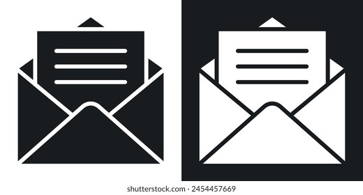 Conjunto de iconos de sobres de correo electrónico. Símbolos de correo abierto y Vector de carta