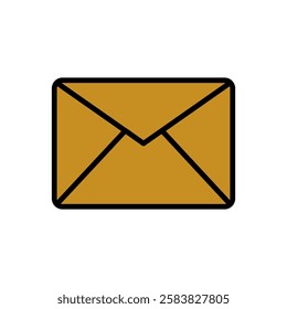 Email envelope icon, simple flat style, symbol vector illustration sign logo template pictogram, for ui or ux isolated on white for mobile app, editable