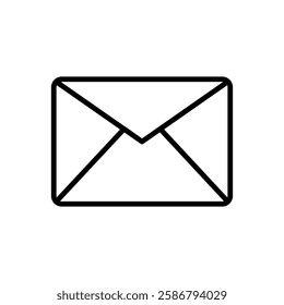 Email envelope icon, simple flat style, symbol vector illustration sign logo template pictogram, for ui or ux isolated on white for mobile app, editable