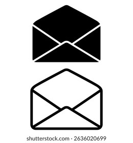 Email envelope icon, simple flat style, symbol vector illustration sign logo template pictogram, for ui or ux isolated on white for mobile app, editable