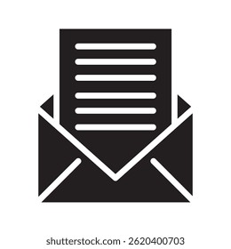 Ícone de envelope de e-mail modelo simples. notificação por e-mail. com letra dentro 