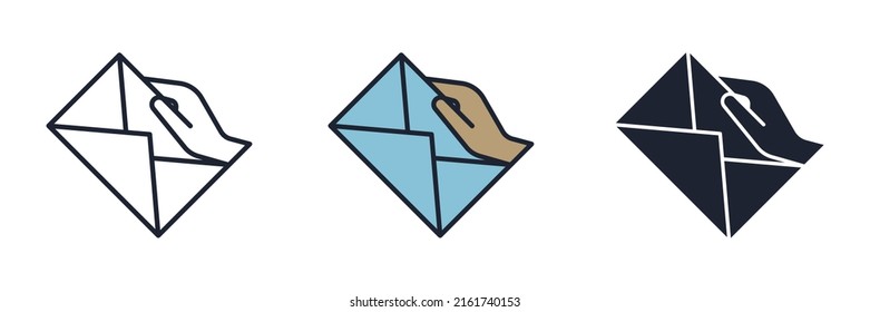 Plantilla de símbolo de icono de sobre de correo electrónico para ilustración vectorial de colección de diseño gráfico y web