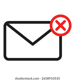 Email envelope icon. Upload arrow badge. Sending outgoing Vector. Simple outline design. EPS 10.