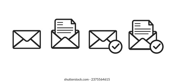 Ilustración vectorial de iconos de envoltura de correo electrónico