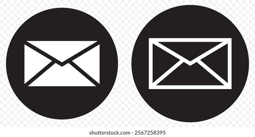 Email envelope icon vector illustration. Mail with at sign vector icon in line style design for website, app, UI, isolated on white background. Editable stroke. EPS 10.