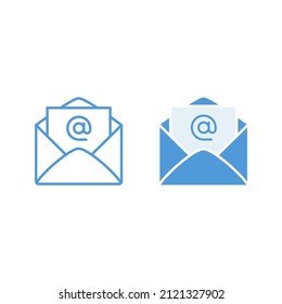 Email Envelope icon, Vector isolated sign on white background. Open envelope symbol.