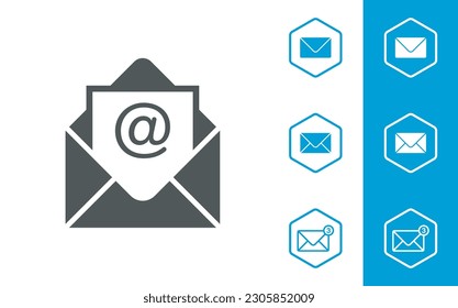 Email envelope icon.High quality Mail and open mail icons are easy to change colour and size.sign and symbol of vector illustration for web site or mobile app