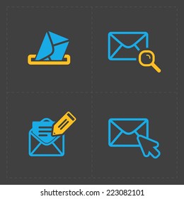 Email and envelope icons on Dark