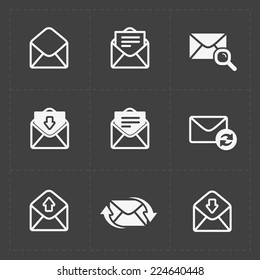 Email and envelope icons on Dark
