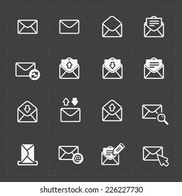 Email and envelope icons on Dark