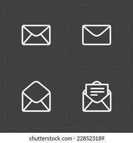 Email and envelope icons on Dark background