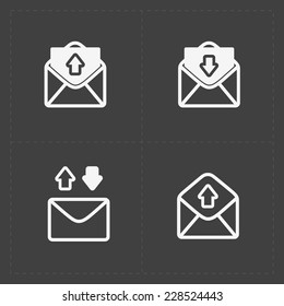Email and envelope icons on Dark background