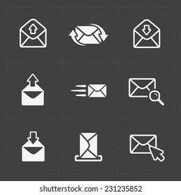 Email and envelope icons on Dark