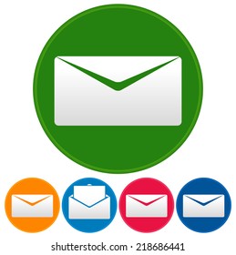 Email or envelope icons. Open, closed mail symbol.