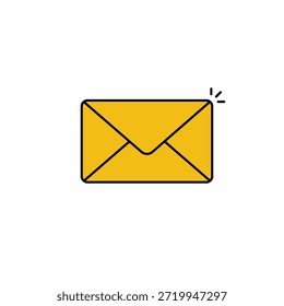 Icono de ilustración de sobre de correo electrónico para sistemas de comunicación y notificación digitales