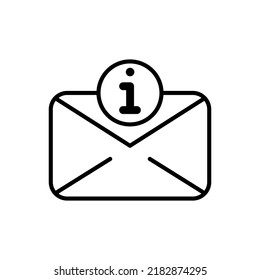 correo electrónico, sobre con símbolo de información. vector de icono de información de correo electrónico