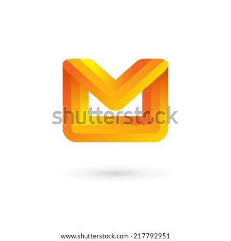 E-mail envelope letter M logo icon design template. Colorful sign.