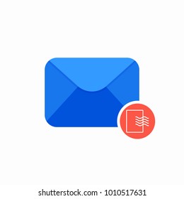 Email envelope letter mail paper post stamp icon. Vector Flat illustration