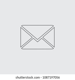 E-mail, envelope, letter, message line icon vector