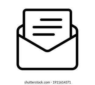 email envelope letter single isolated icon with outline line style