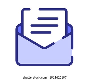 letra de sobre de correo electrónico icono aislado único con línea discontinua o estilo de líneas de guión