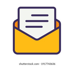 email envelope letter single isolated icon with filled line style