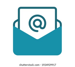 E-Mail-Briefumschlag Einzelne Ikone einzeln auf feste Linie