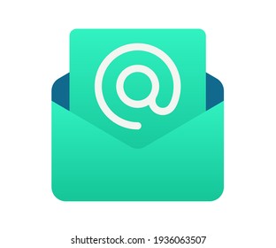letra de sobre de correo electrónico icono aislado único con estilo de degradado