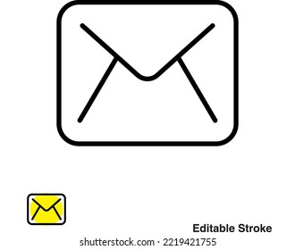 Icono de línea de sobres de correo electrónico