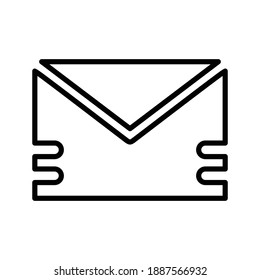 Correo electrónico, icono de la línea de sobre. diseño de esquema