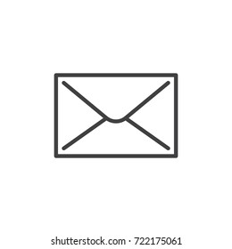 Email Envelope Line Icon, Outline Vector Sign, Linear Style Pictogram Isolated On White. Symbol, Logo Illustration. Editable Stroke