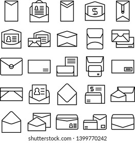 email and envelope line icons set