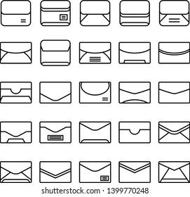 email and envelope line icons set