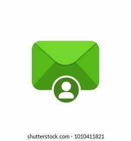 Email envelope mail message personal user icon. Vector Flat illustration