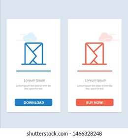 Email, Envelope, Mail, Message, Sent  Blue and Red Download and Buy Now web Widget Card Template. Vector Icon Template background