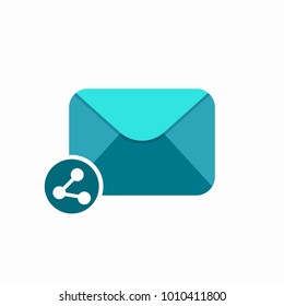 Email envelope mail share social icon. Vector Flat illustration