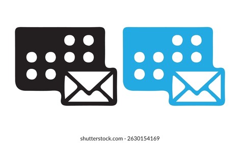 Email, envelope, message icon on black circle. Send message icon. Vector Illustration eps 10 