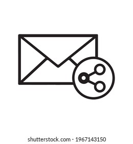 Email envelope message sharing icon