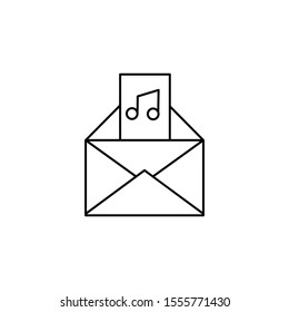 Email, envelope, music icon. Simple line, outline vector of information transfer icons for ui and ux, website or mobile application
